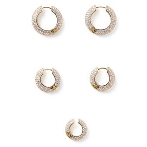 WeWoreWhat Pave Hoop And Ear Cuffs Set | Gold